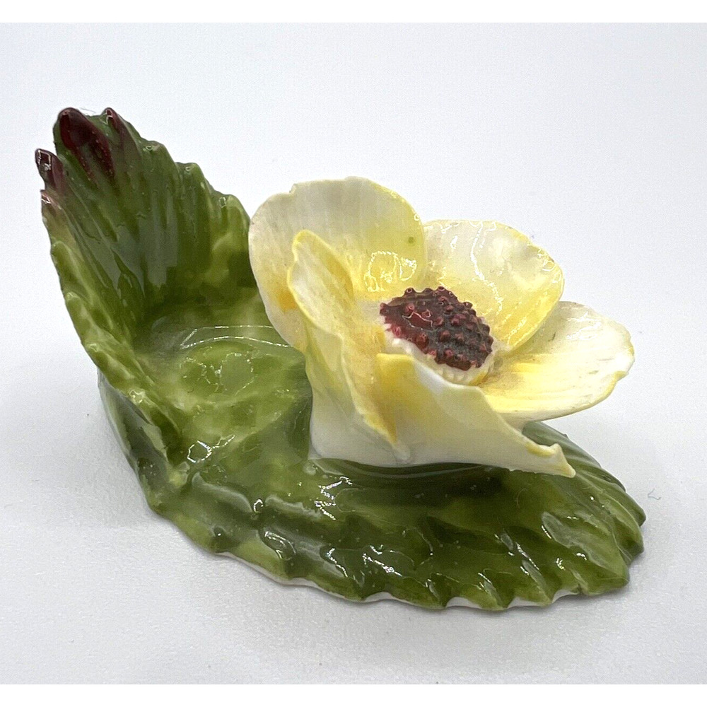 Vtg Denton China Porcelain Yellow Floral Place Name Card Holder Replacement READ